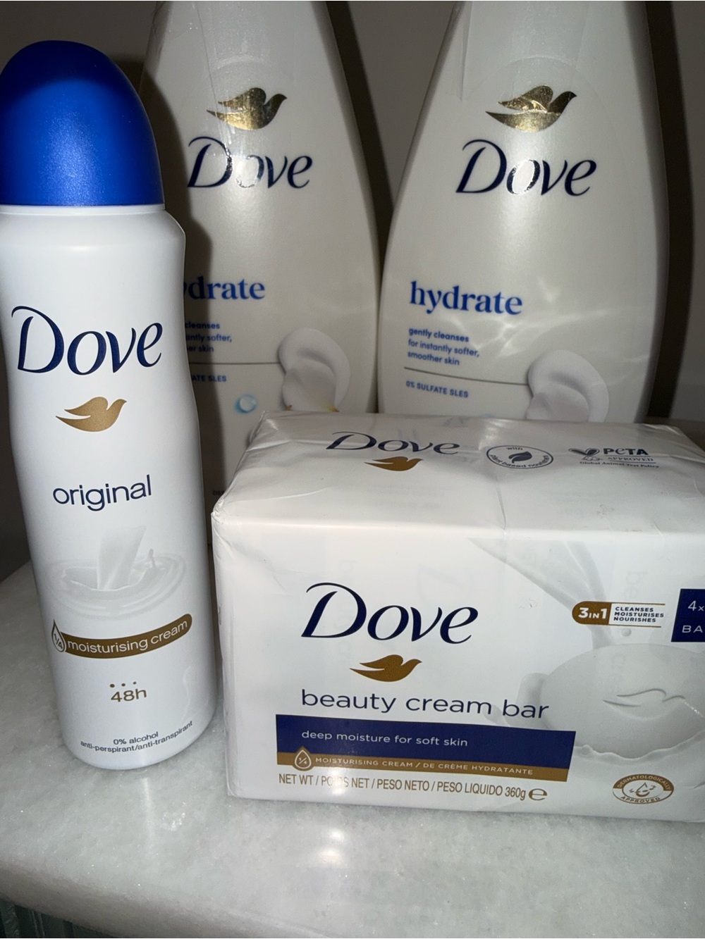 Dove Original Moisturising Cream Cleanser & Beauty Cream Bar - White